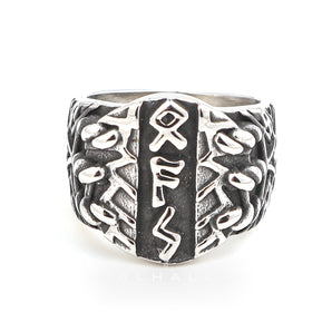 Handcrafted Stainless Steel Triple Rune Ring