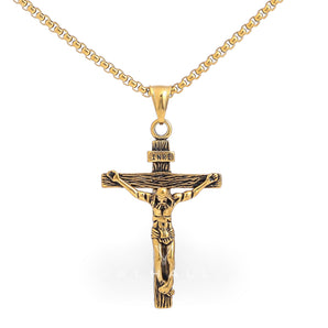 Crucifixion of Jesus Stainless Steel Cross Pendant