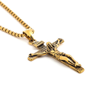 Crucifixion of Jesus Stainless Steel Cross Pendant