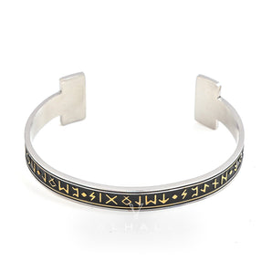 Handcrafted Stainless Steel Elder Futhark Rune Bracelet