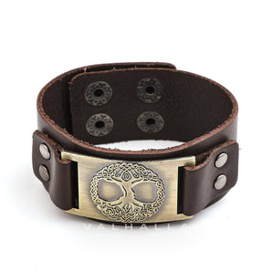 Leather Viking Tree of Life / Yggdrasil Arm Cuff