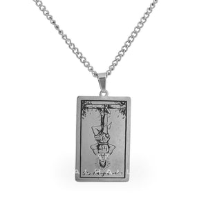 The Hanged Man Major Arcana Tarot Stainless Steel Necklace