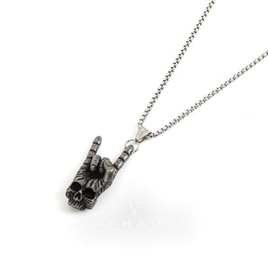 Gothic Dark Rock Stainless Steel Skull Necklace