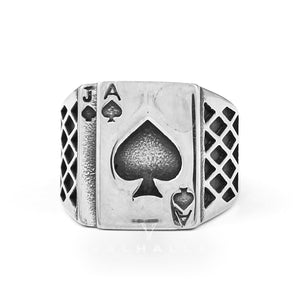 Spades Poker Stainless Steel Ring