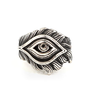 Eye Feather Stainless Steel Ring