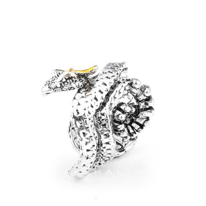 Vintage Horned Snake Sterling Silver Animal Ring