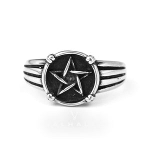 Vintage Five-pointed Star Stainless Steel Ring