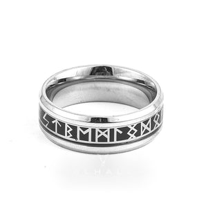 Handcrafted Stainless Steel Viking Elder Futhark Rune Ring