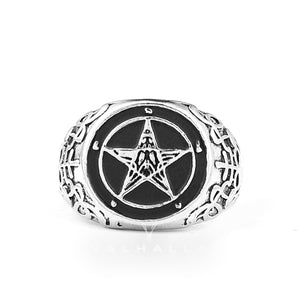 Sigil of Baphomet Stainless Steel Satan Ring