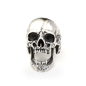 Roaring Stainless Steel Skull Ring