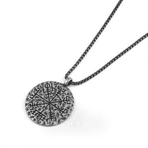 Aged Vegvisir and Helm of Awe Necklace