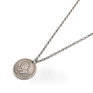 Holy Praying Hands Sterling Silver Coin Pendant