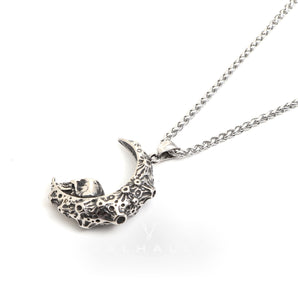 The Moon and Skull Stainless Steel Pendant & Chain