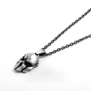Spartan Warrior Helmet Stainless Steel Pendant & Chain