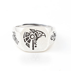 Horus And Anubis Egyptian Ring