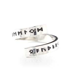 Threaded Runes Stainless Steel Ring