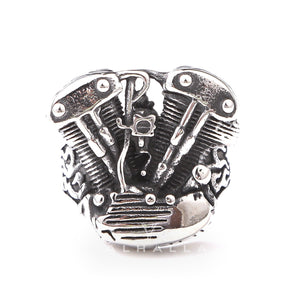 Engine Wrench Stainless Steel Skull Ring