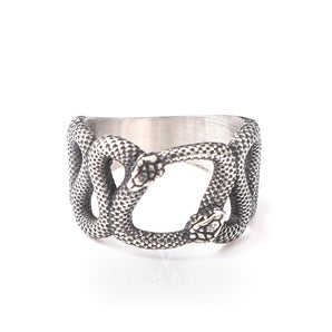 Fighting Snake Stainless Steel Ring