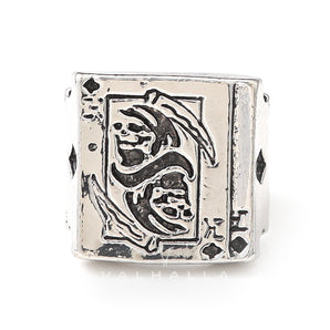 Grim Reaper Poker Stainless Steel Ring