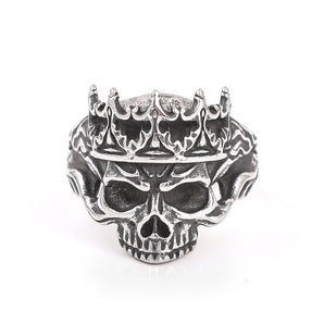 Skeleton King With Crown Stainless Steel Skull Ring