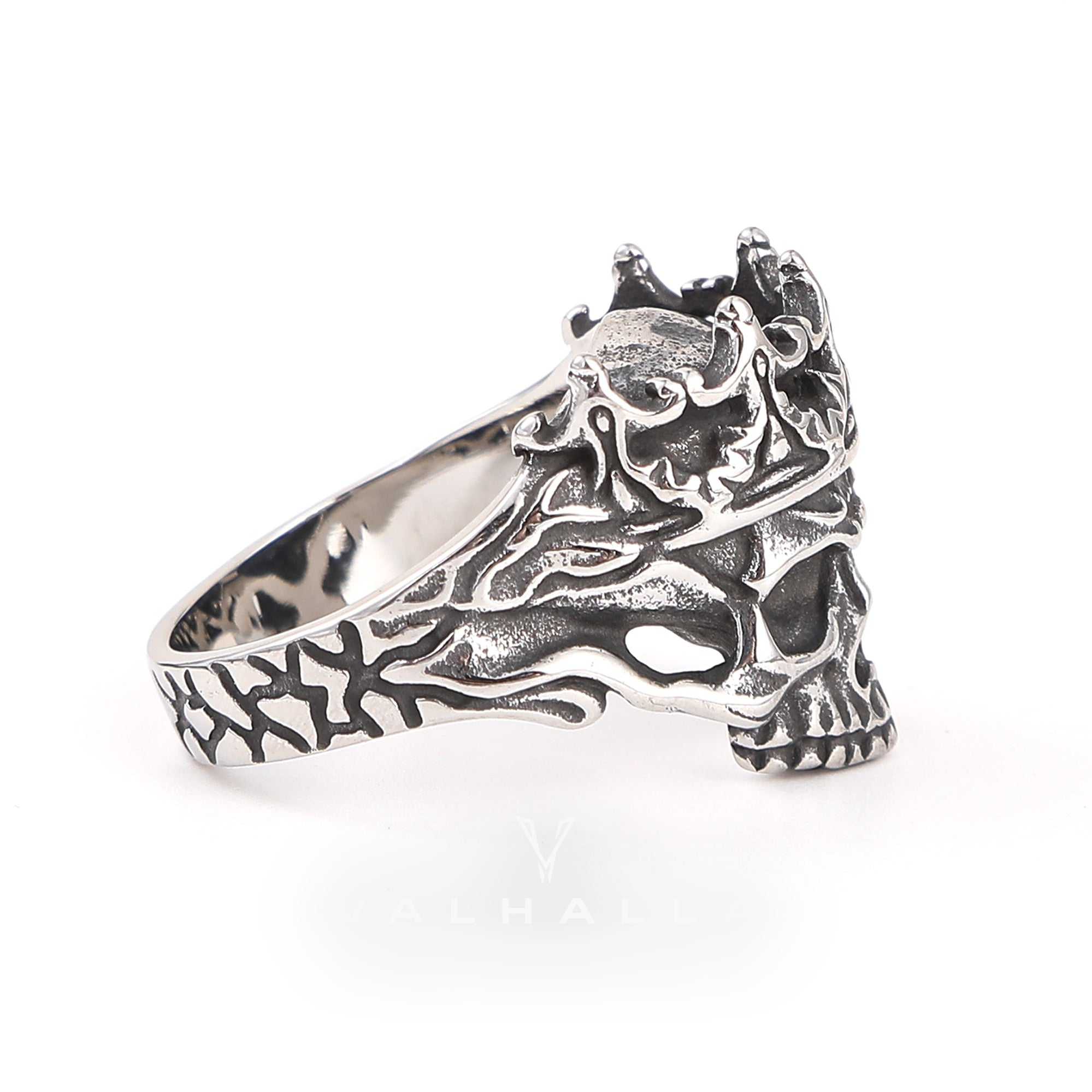 Skrloton Rings Skeleton King With Crown 316L Stainless Steel Skull Ring exclusive at ...