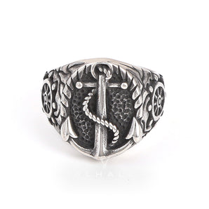 Nautical Anchor Stainless Steel Ring