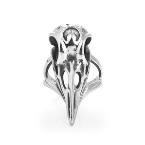 Raven Beak Skull Stainless Steel Ring