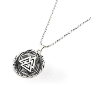 Valknut Stainless Steel Viking Dragon Pendant