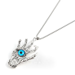 Dragon Claw Blue Evil Eye Pendant & Chain