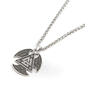 Sun Moon Valknut Stainless Steel Viking Pendant