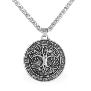 Tree Of Life Runes 925 Silver Viking Pendant