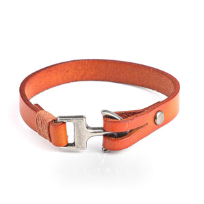 Simple Leather Anchor Alloy Bracelet