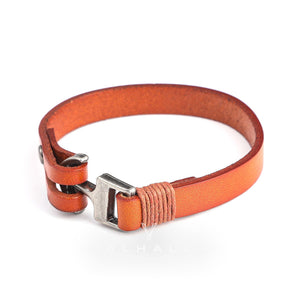 Simple Leather Anchor Alloy Bracelet