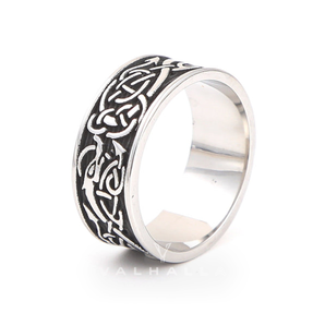 Dragon Head Celtic Knot Stainless Steel Viking Ring