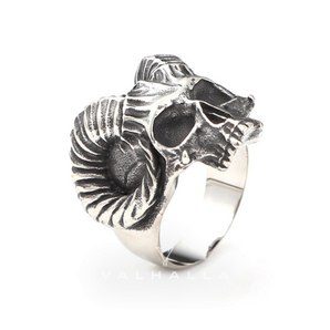 Horn Stainless Steel Skull Ring