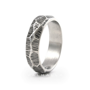 Striped Pattern Stainless Steel Ring