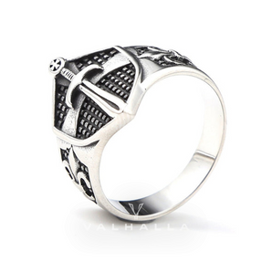 Cross Shield Fleury Stainless Steel Ring