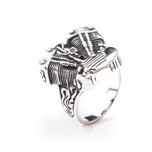 Engine Wrench Stainless Steel Skull Ring