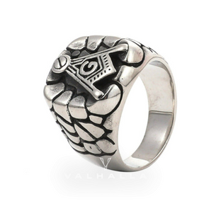 AG Stone Stainless Steel Mason Ring