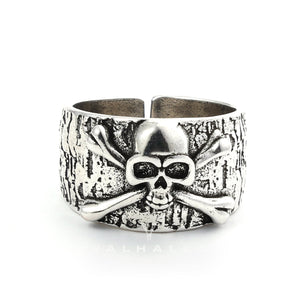 Crossbones Pirate Sterling Silver Skull Ring