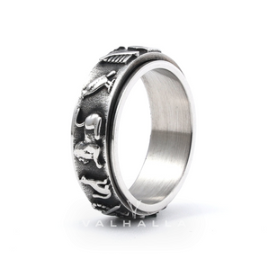 Egyptian Symbols Ankh Stainless Steel Spinner Ring