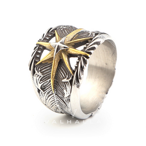 Feather Star Stainless Steel Ring