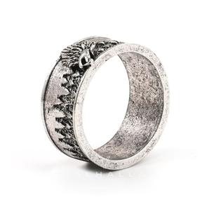 Howling Lone Wolf Stainless Steel Ring