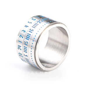 Luminous Arabic Numerals Stainless Steel Spinner Ring