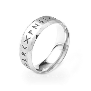 Norse Runes Twist Chain Stainless Steel Viking Ring