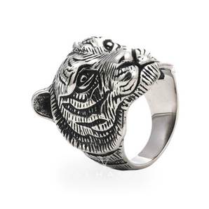 Roaring Tiger Sterling Silver Open Ring