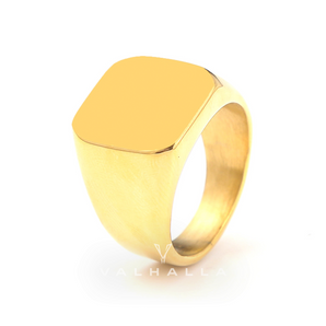 Retro Simple Plain Stainless Steel Square Ring