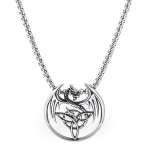 Norse Celtic Dragon Stainless Steel Pendant