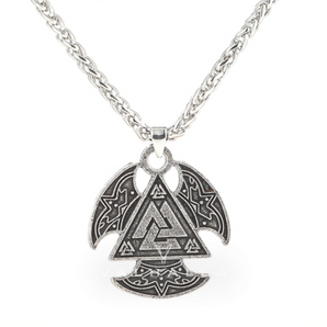 Sun Moon Valknut Stainless Steel Viking Pendant