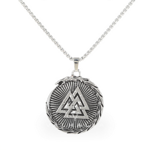 Valknut Stainless Steel Viking Dragon Pendant